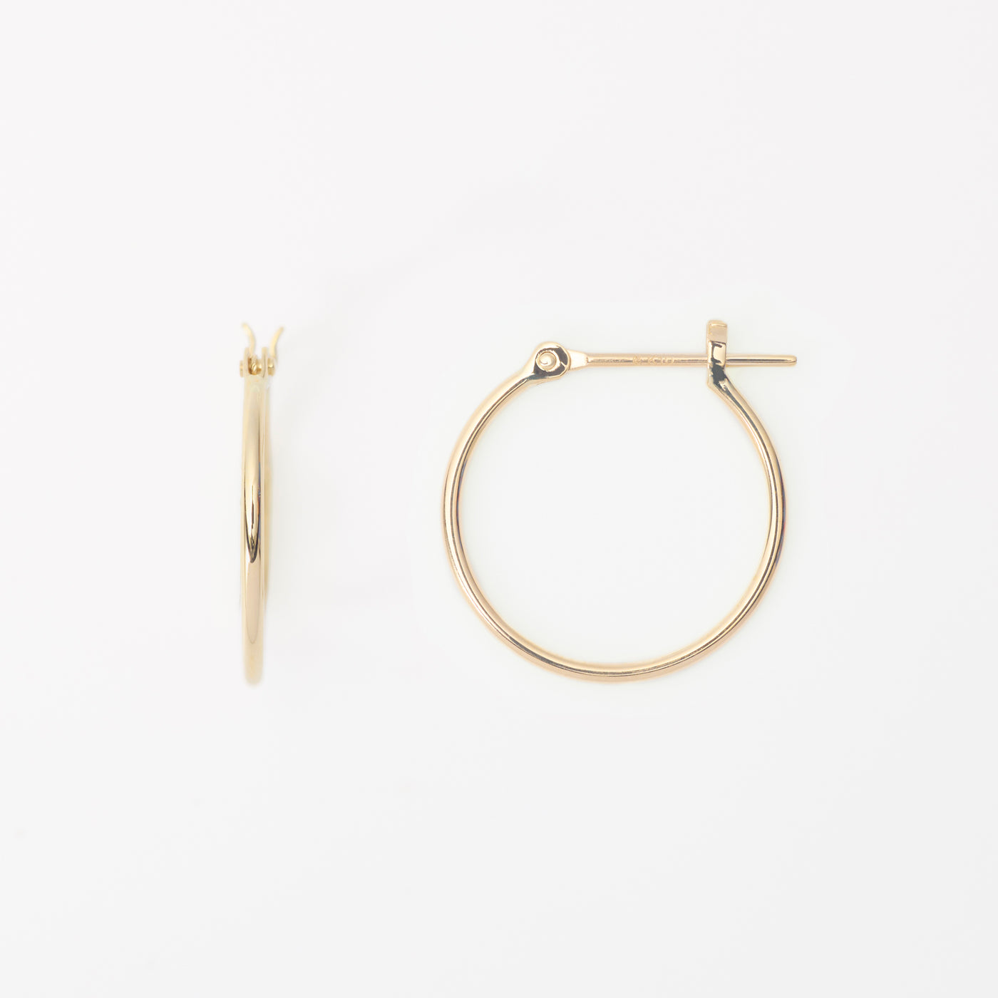 K10 イエローゴールド フープ ピアス（15mm）