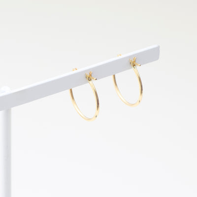 K10 イエローゴールド フープ ピアス（15mm）