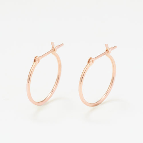 K10 ピンクゴールド フープ ピアス（15mm）