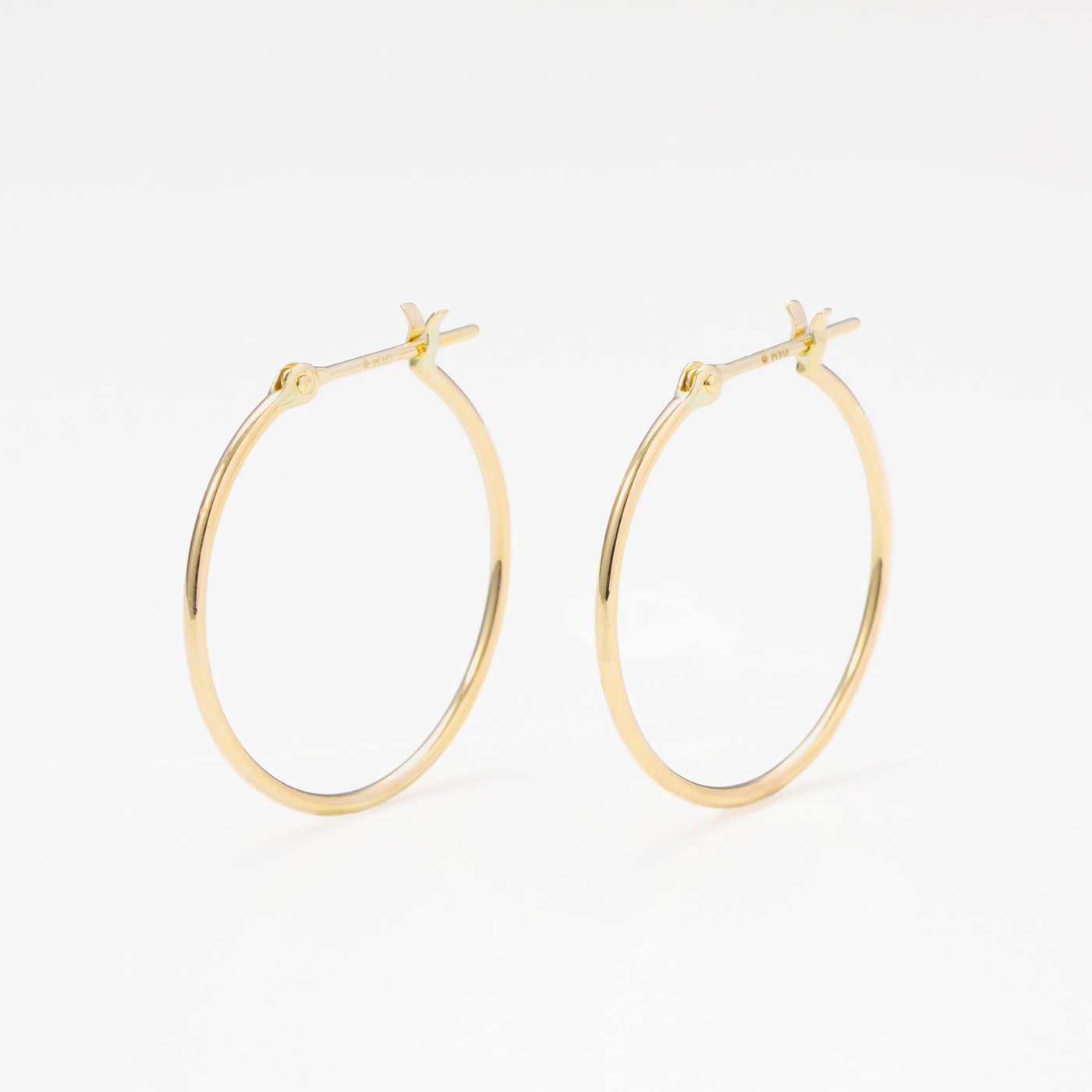 K10 イエローゴールド フープ ピアス（20mm）