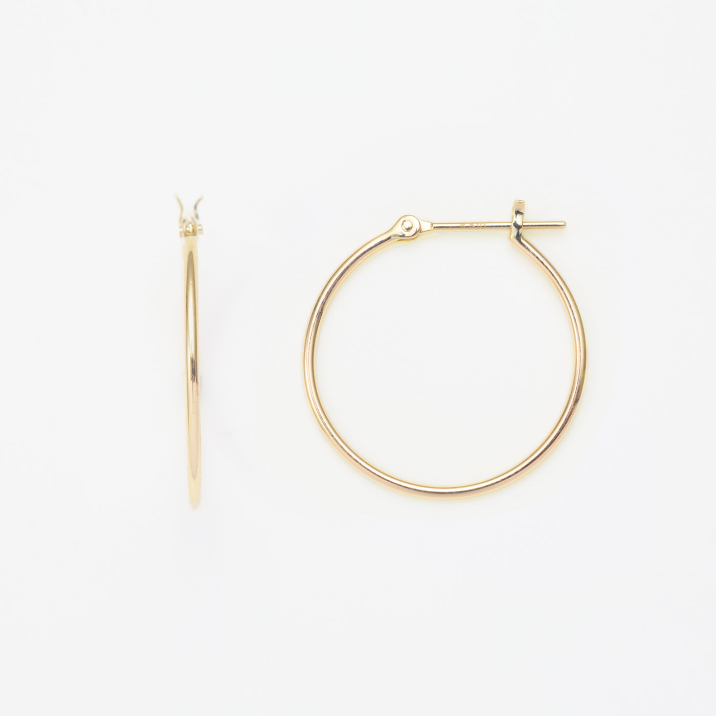 K10 イエローゴールド フープ ピアス（20mm）