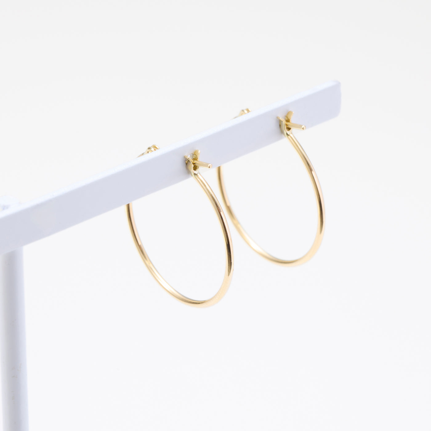 K10 イエローゴールド フープ ピアス（20mm）