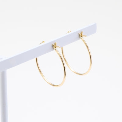 K10 イエローゴールド フープ ピアス（20mm）