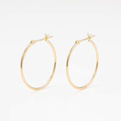 K10 イエローゴールド フープ ピアス（20mm）