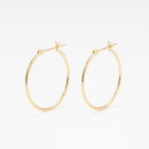 K10 イエローゴールド フープ ピアス（20mm）