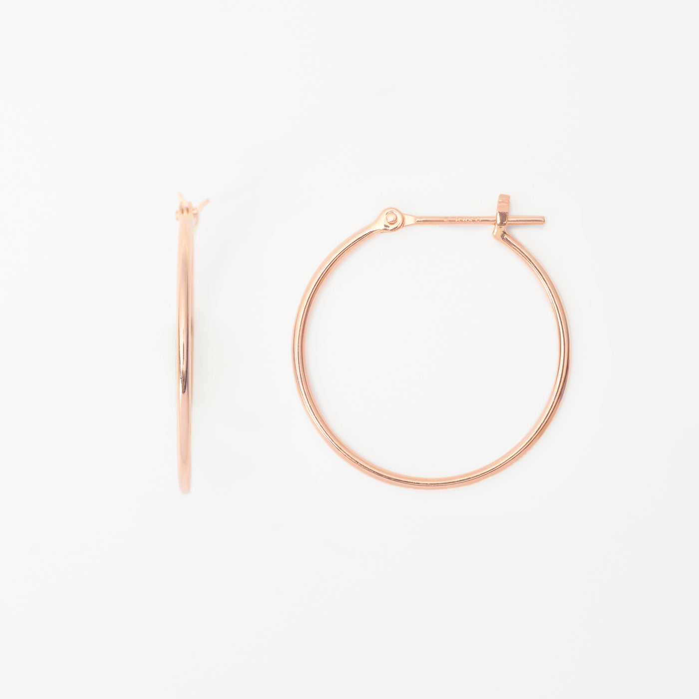 Lono フープピアス 14k Pink Gold K10 ピンクゴールド フープ ピアス（20mm） （9881822003502