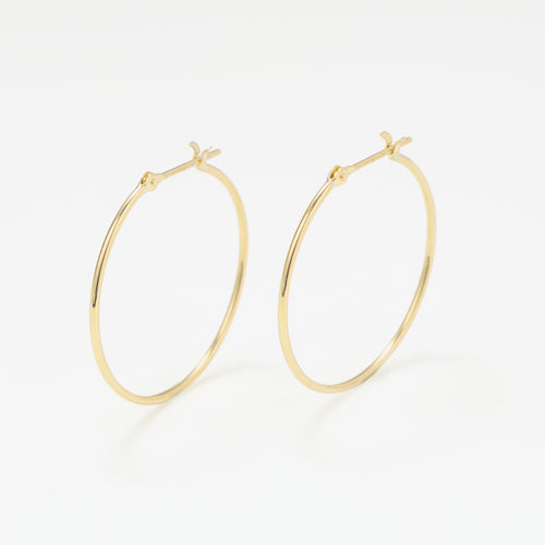 K18 イエローゴールド フープ ピアス（25mm）