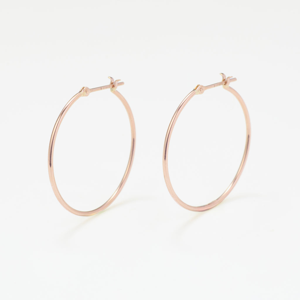 K18 ピンクゴールド フープ ピアス（25mm） （9881821806894