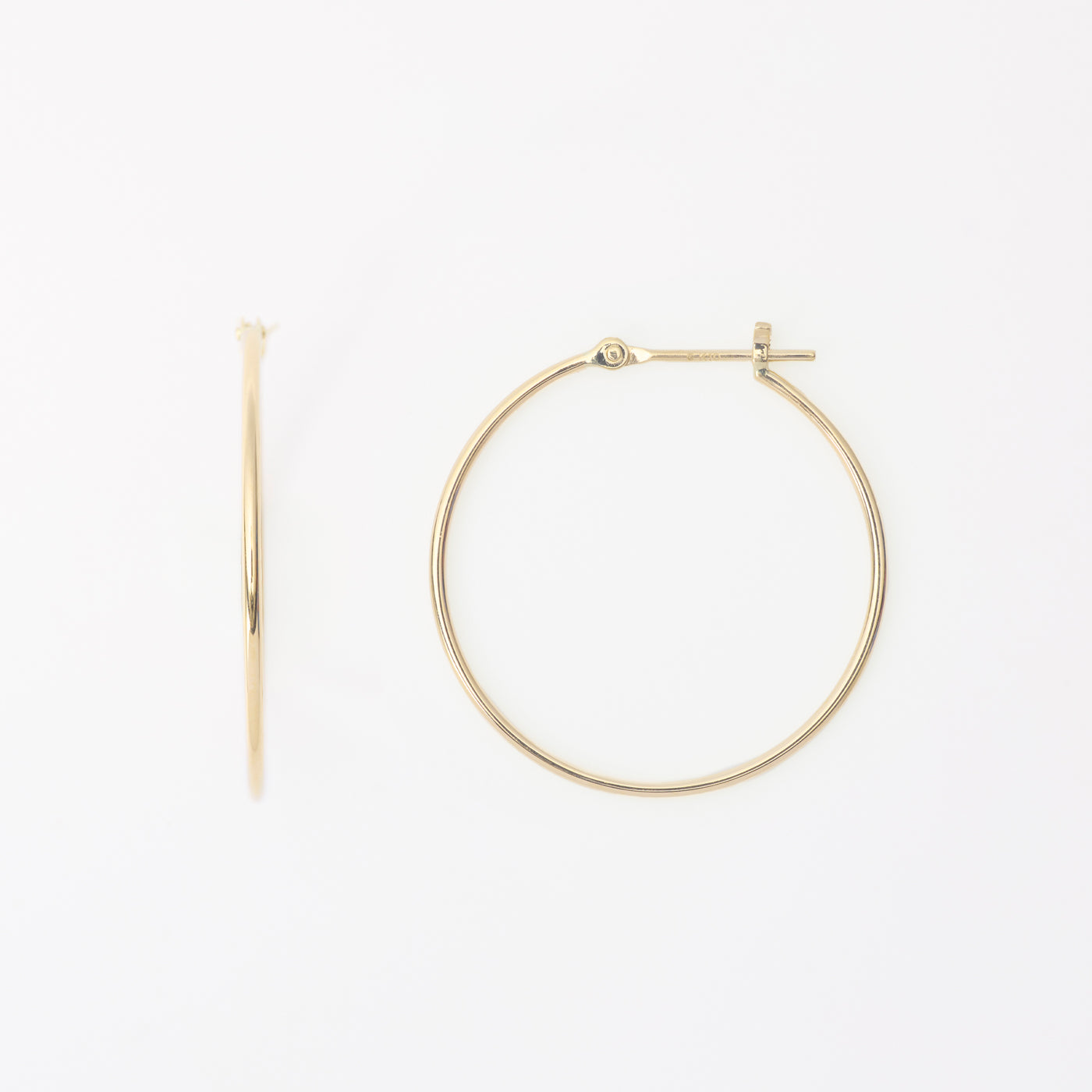 K10 イエローゴールド フープ ピアス（25mm）