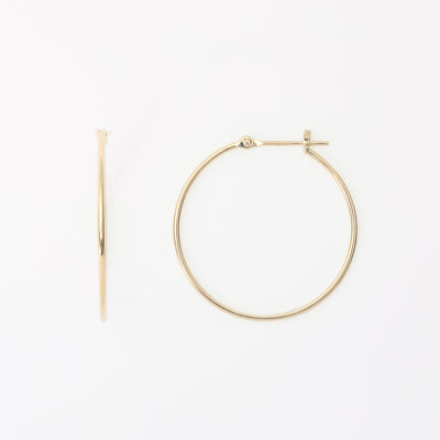 K10 イエローゴールド フープ ピアス（25mm）