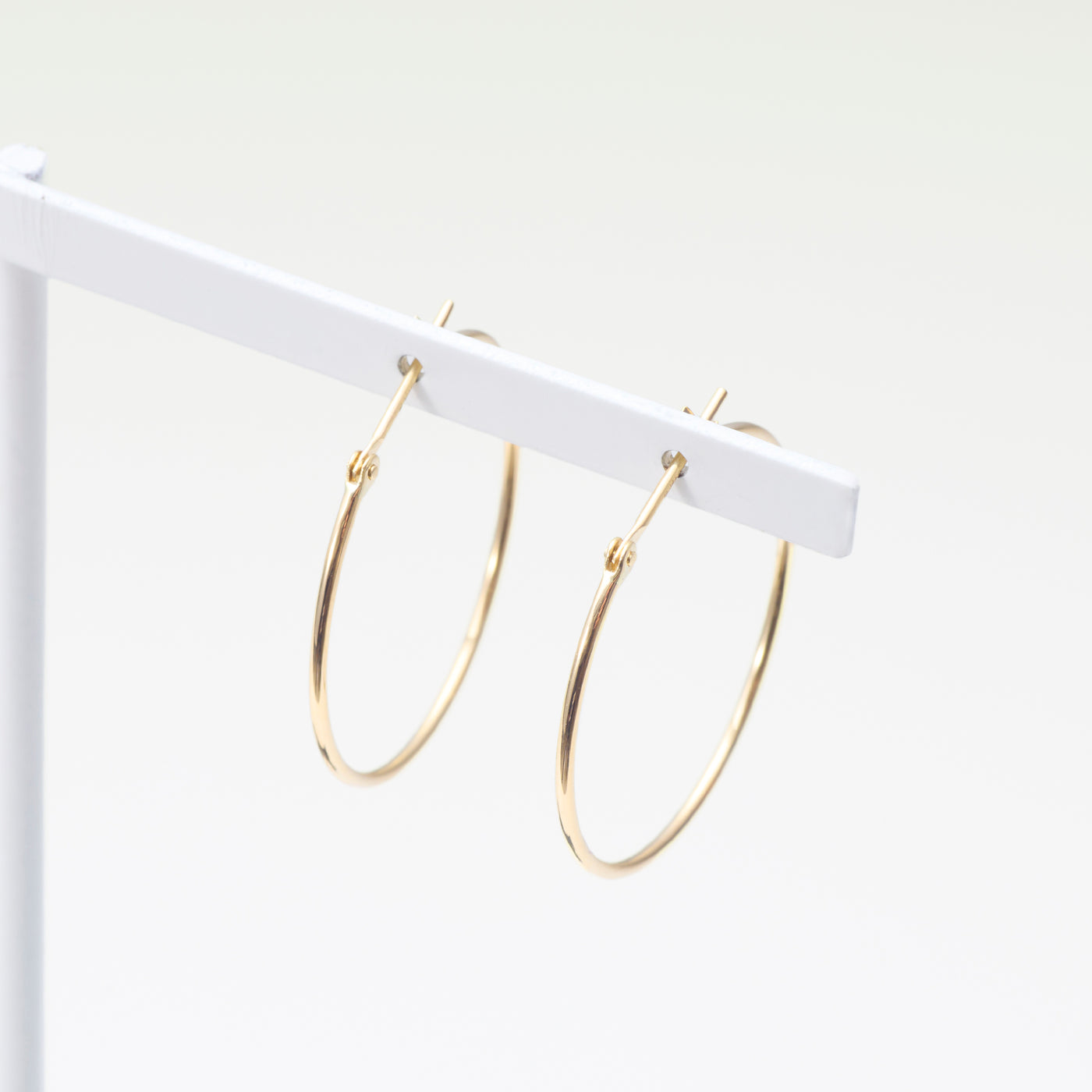 K10 イエローゴールド フープ ピアス（25mm）