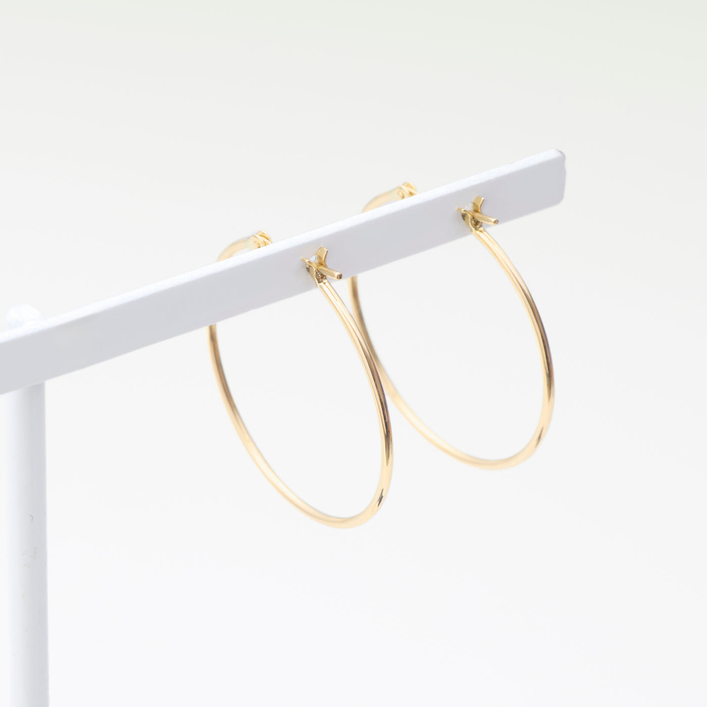 K10 イエローゴールド フープ ピアス（25mm）