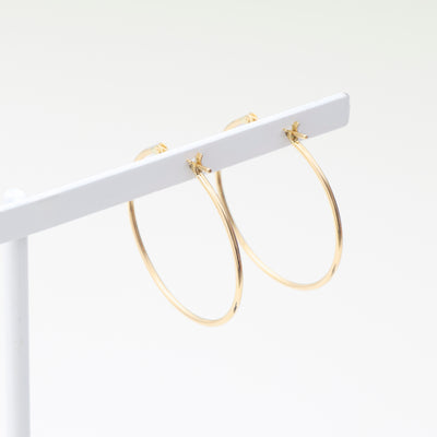 K10 イエローゴールド フープ ピアス（25mm）