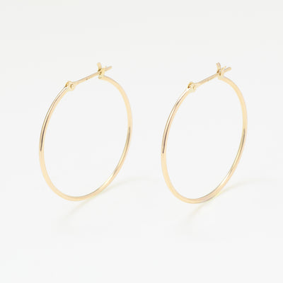 K10 イエローゴールド フープ ピアス（25mm）