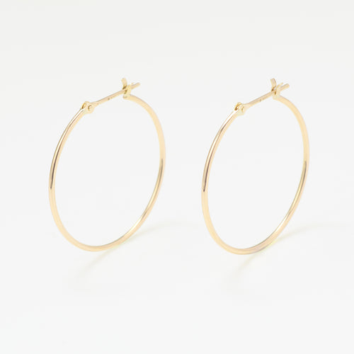 K10 イエローゴールド フープ ピアス（25mm）