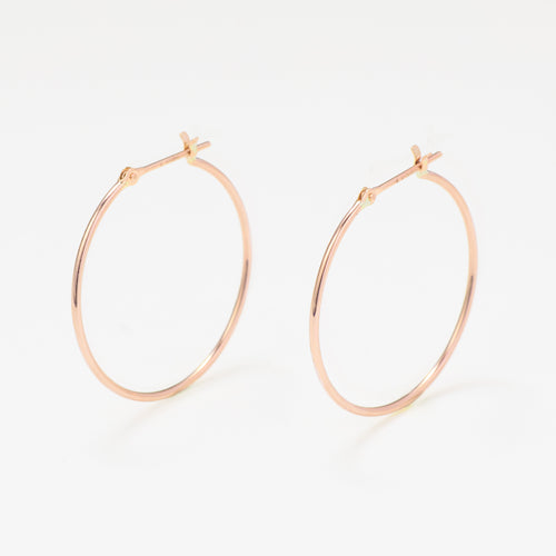 K10 ピンクゴールド フープ ピアス（25mm）