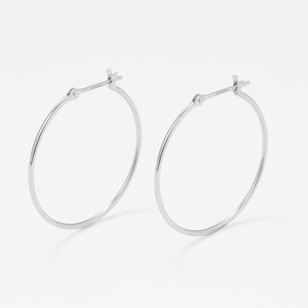 プラチナ フープ ピアス（30mm） （9881821643054）– エステール公式