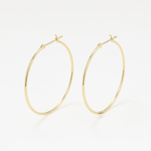 K18 イエローゴールド フープ ピアス（30mm）