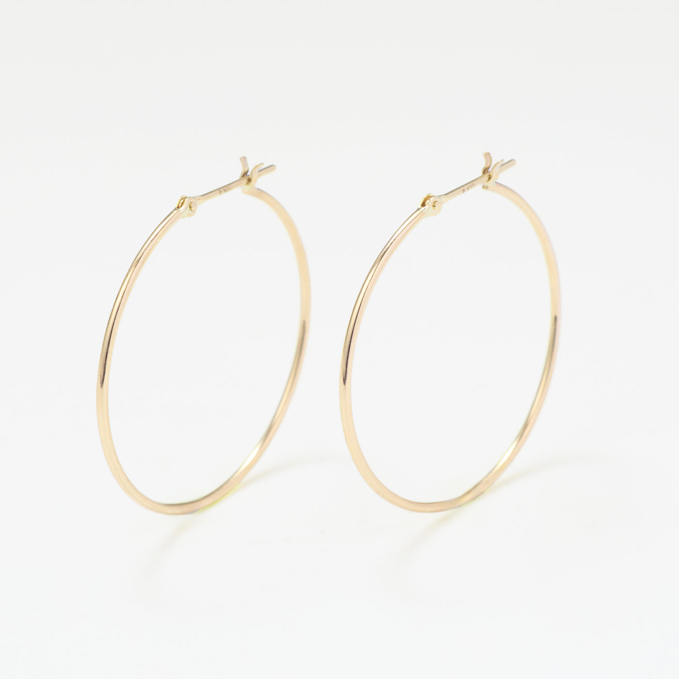 K10 イエローゴールド フープ ピアス（30mm）