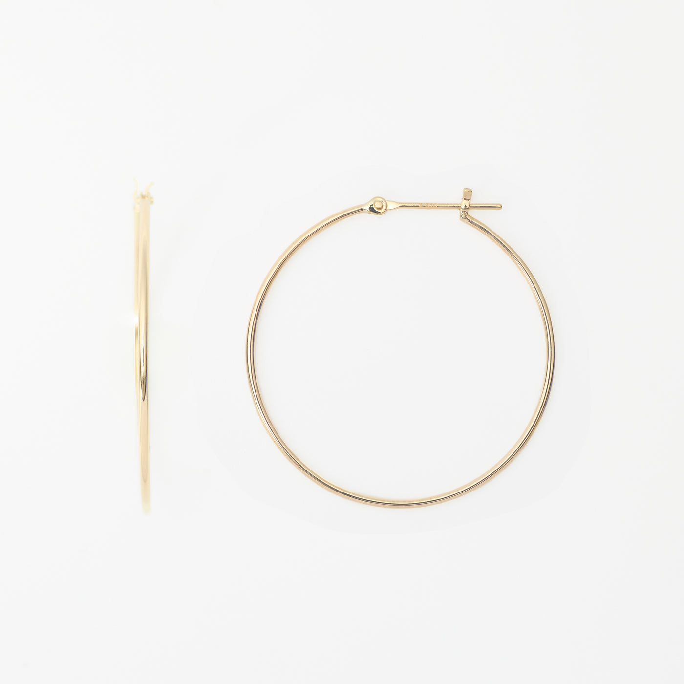 K10 イエローゴールド フープ ピアス（30mm）