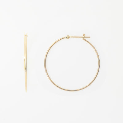 K10 イエローゴールド フープ ピアス（30mm）