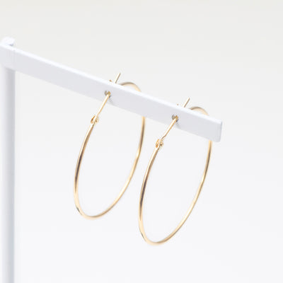 K10 イエローゴールド フープ ピアス（30mm）