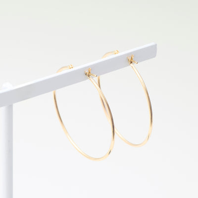 K10 イエローゴールド フープ ピアス（30mm）