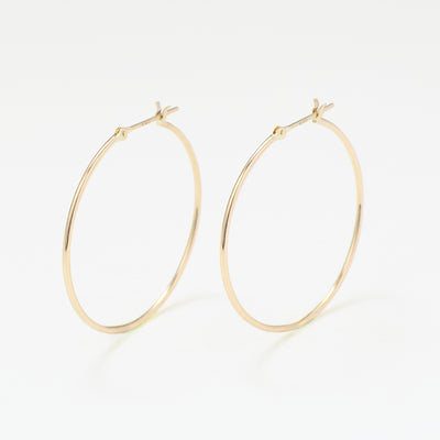 K10 イエローゴールド フープ ピアス（30mm）