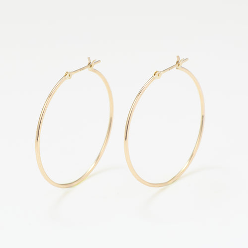 K10 イエローゴールド フープ ピアス（30mm）