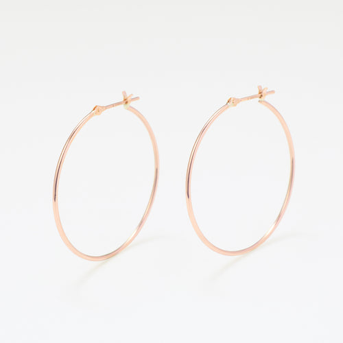 K10 ピンクゴールド フープ ピアス（30mm）