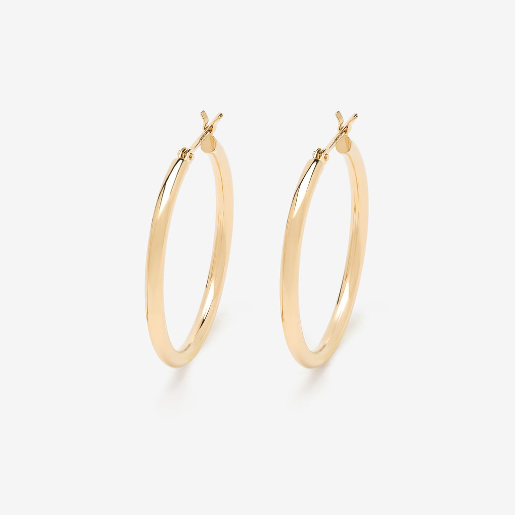 ESTELLE イエローゴールドトーン フープピアスK10金 約2.5cm ESTELLE イエローゴールドトーン フープピアスK10金 約2.5cm