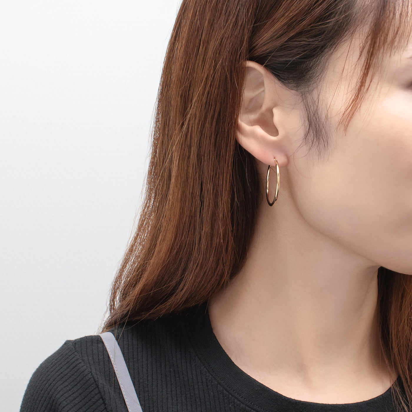 K18 イエローゴールド フープ ピアス