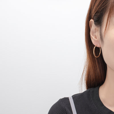 K18 イエローゴールド フープ ピアス