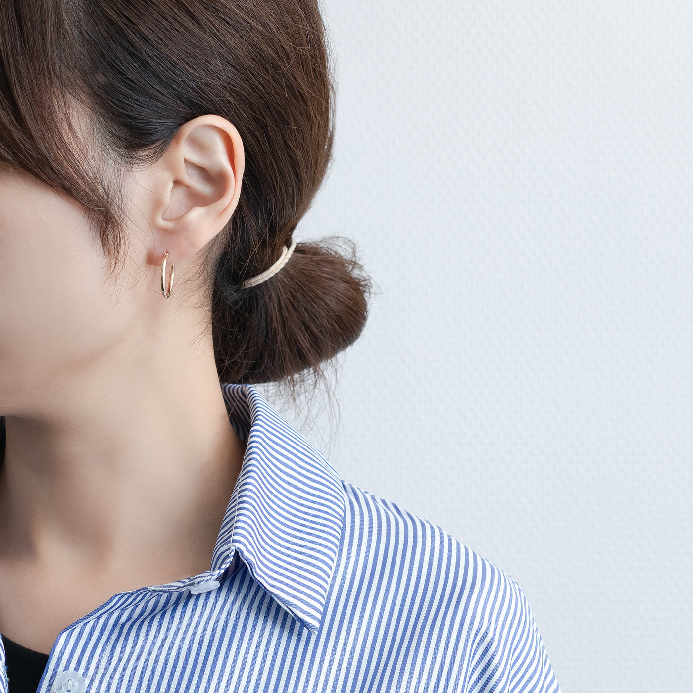 K10 イエローゴールド フープ ピアス（20mm）