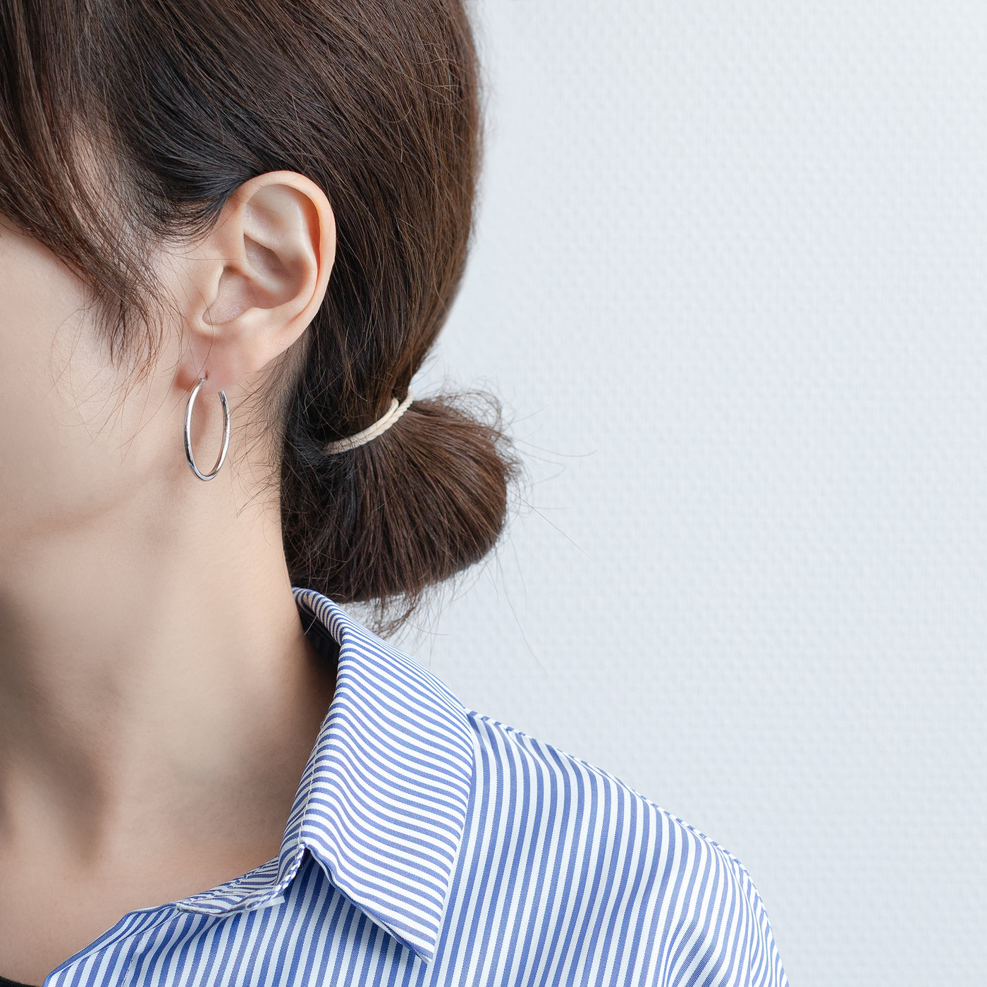 プラチナ フープ ピアス（30mm） （9863797506350）– エステール公式