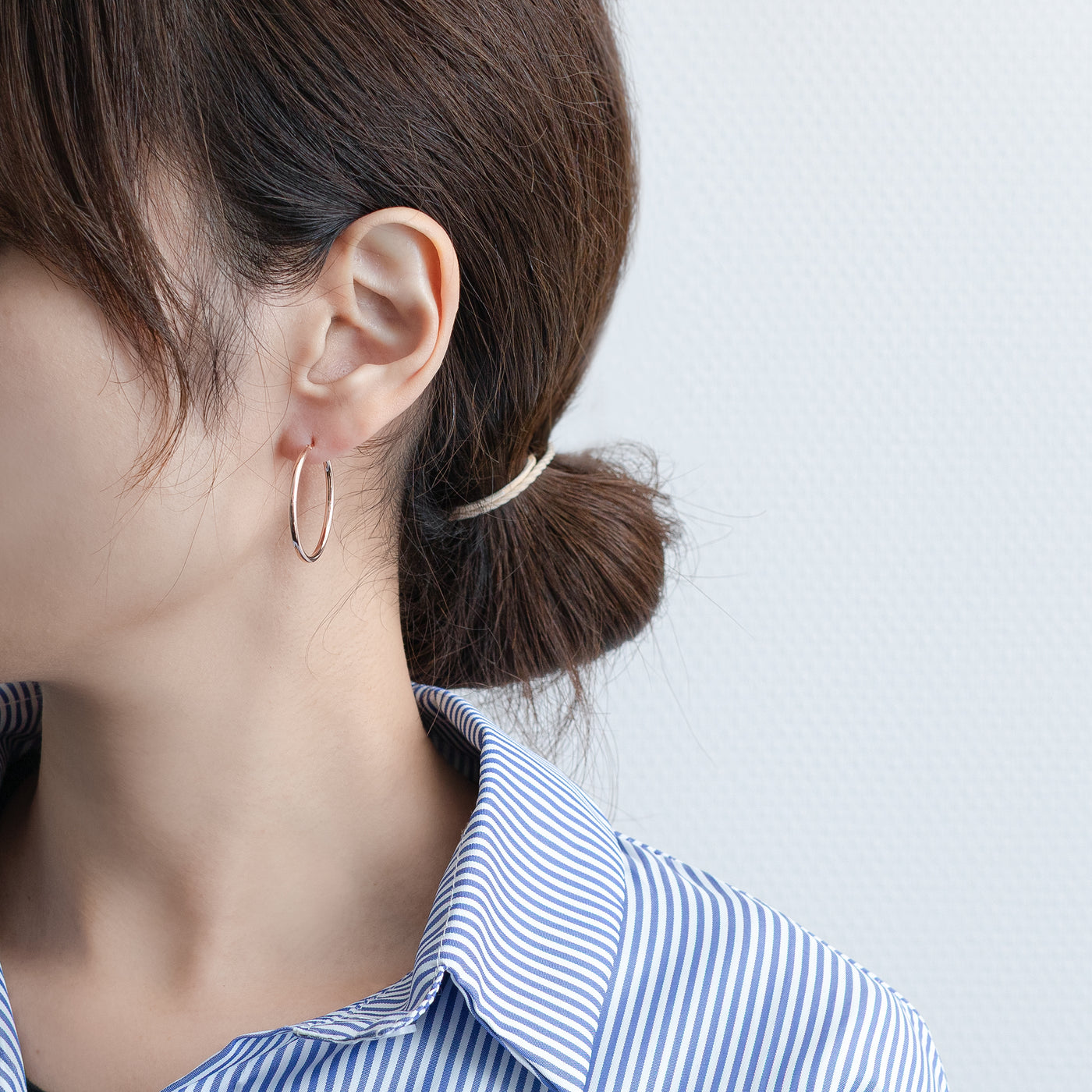 K10 ピンクゴールド フープ ピアス（30mm） （9863797473582