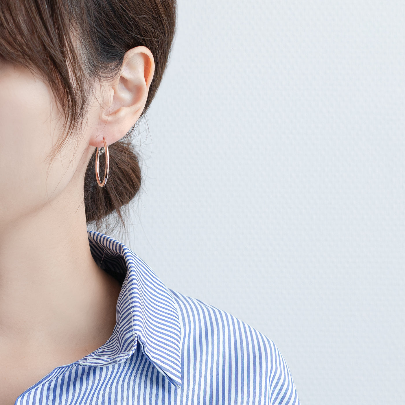 K10 ピンクゴールド フープ ピアス（30mm） （9863797473582