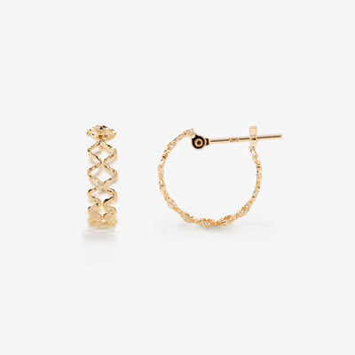 K18 イエローゴールド フープ ピアス