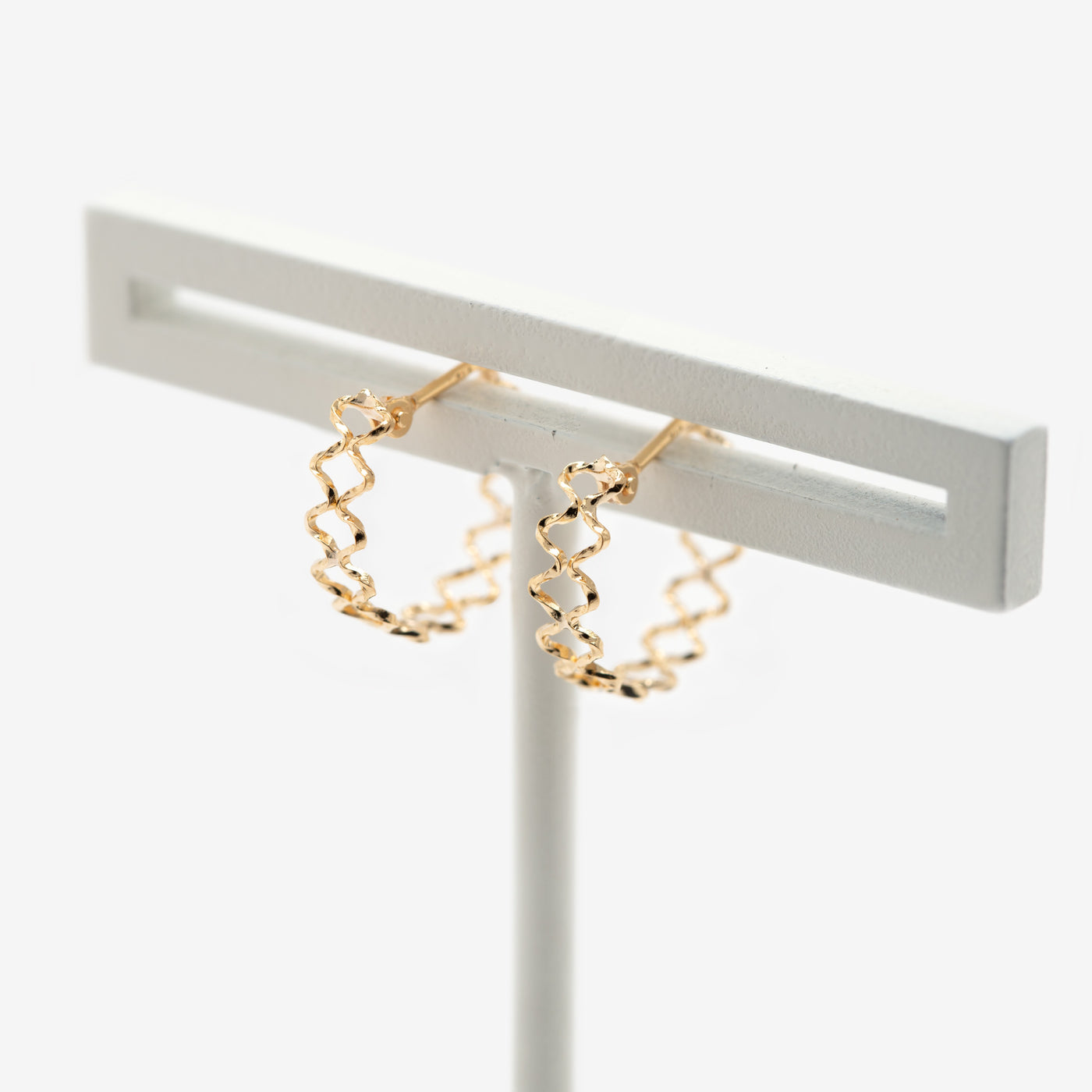 K18 イエローゴールド フープ ピアス