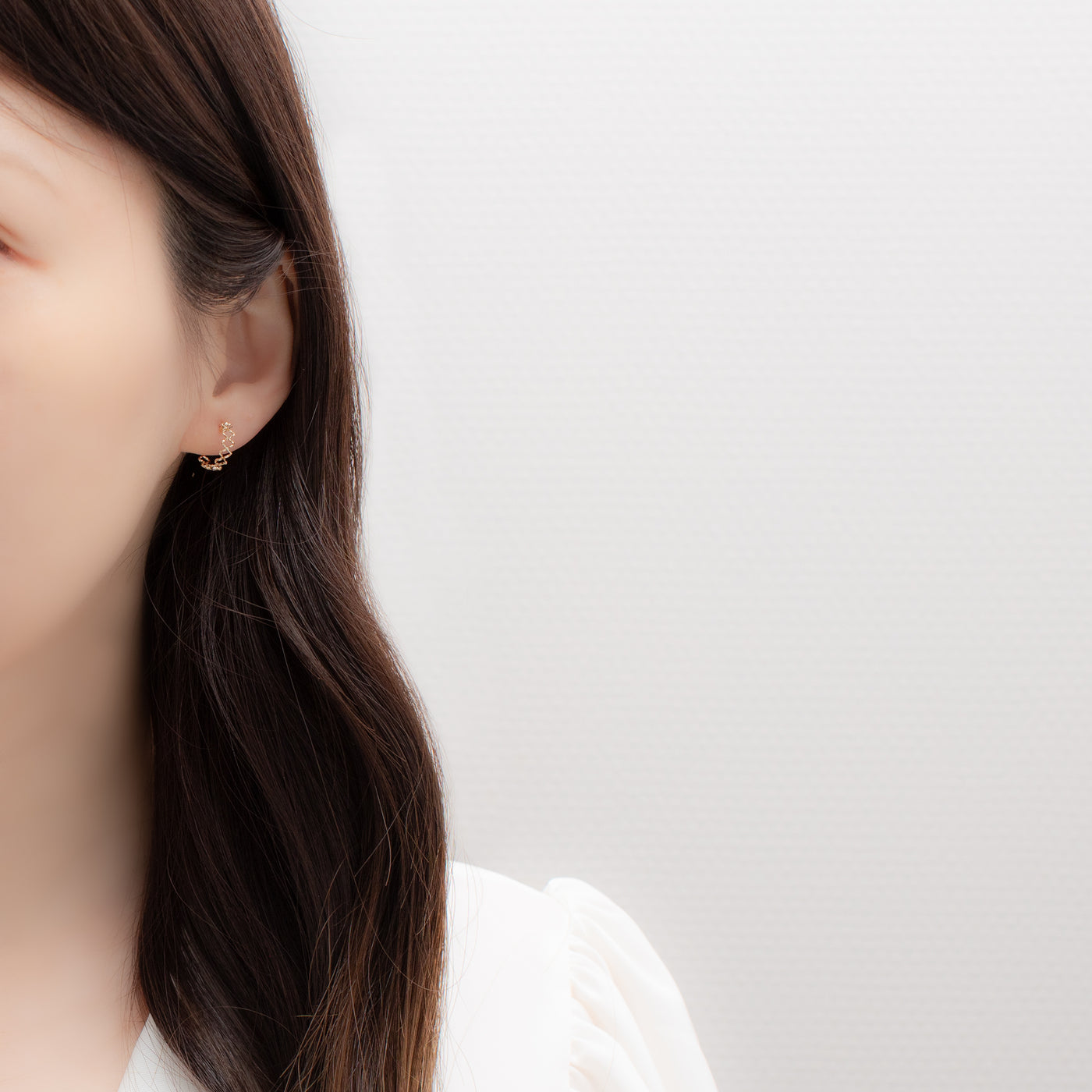 K18 イエローゴールド フープ ピアス