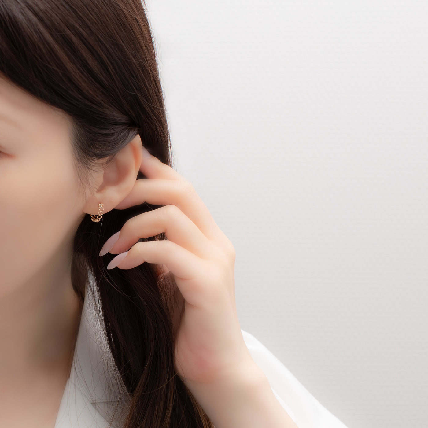 K18 イエローゴールド フープ ピアス