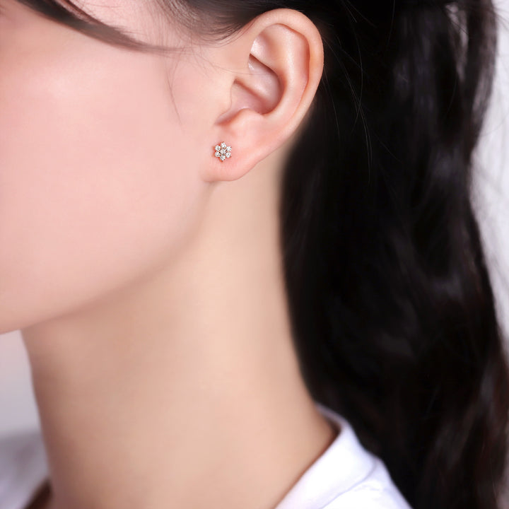 【天然ダイヤモンド】イヤリング K-18 ROSE GOLD K18 ピンクゴールド ダイヤモンド ピアス（0.3ct） （7282159255709