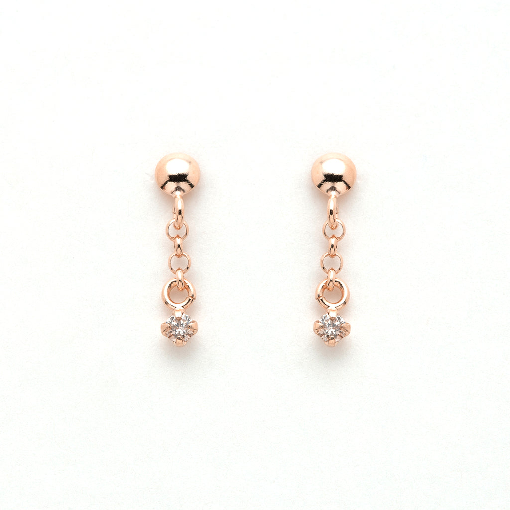 K10 ピンクゴールド ダイヤモンド ピアス （8357996757294