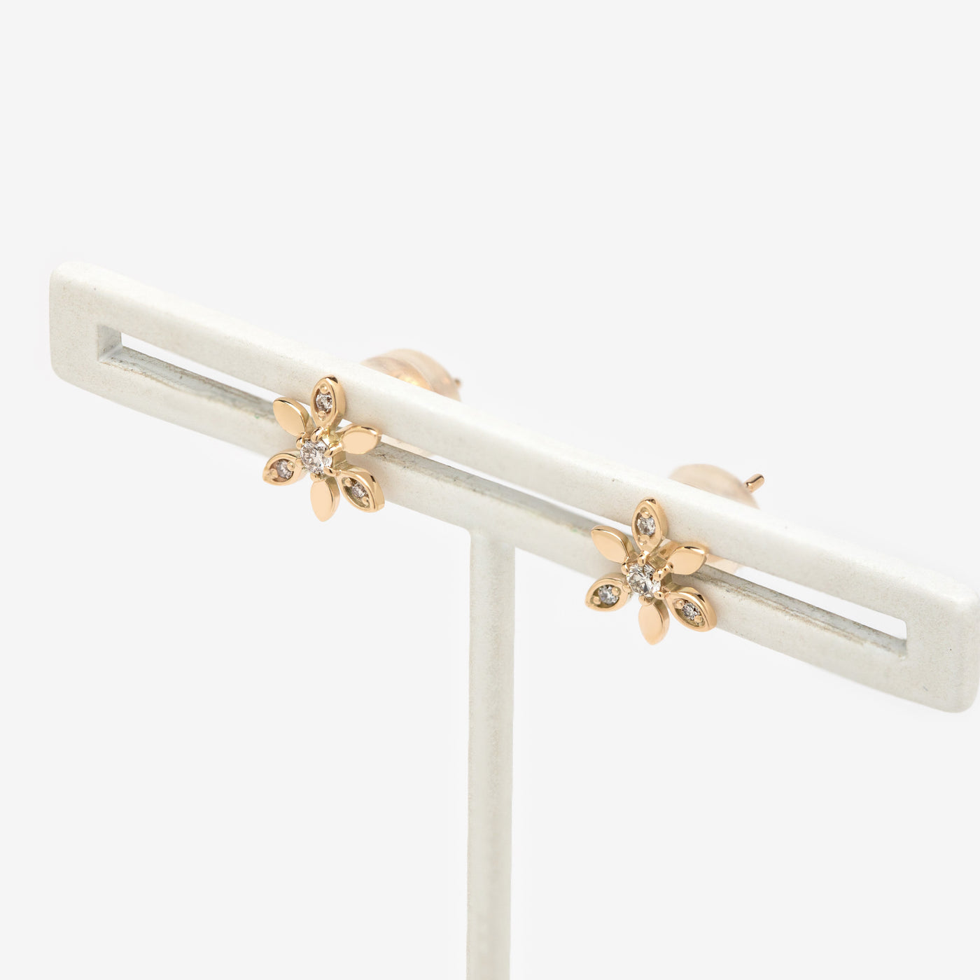 K10 イエローゴールド ダイヤモンド ピアス