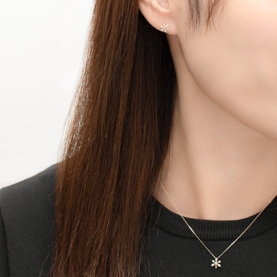 K10 イエローゴールド ダイヤモンド ピアス