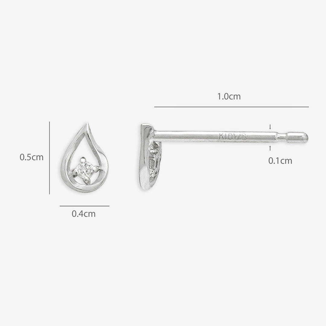 WEB限定】K10 ホワイトゴールド ダイヤモンド しずく ピアス