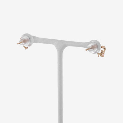 10月誕生石 K10 ピンクゴールド ピンクトルマリン ハート ピアス