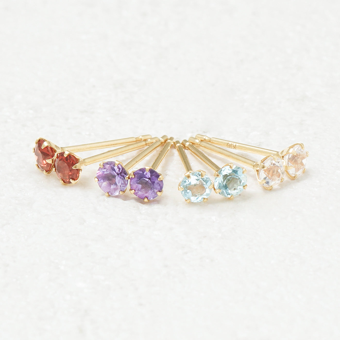 1月誕生石 K10 イエローゴールド ガーネット ピアス