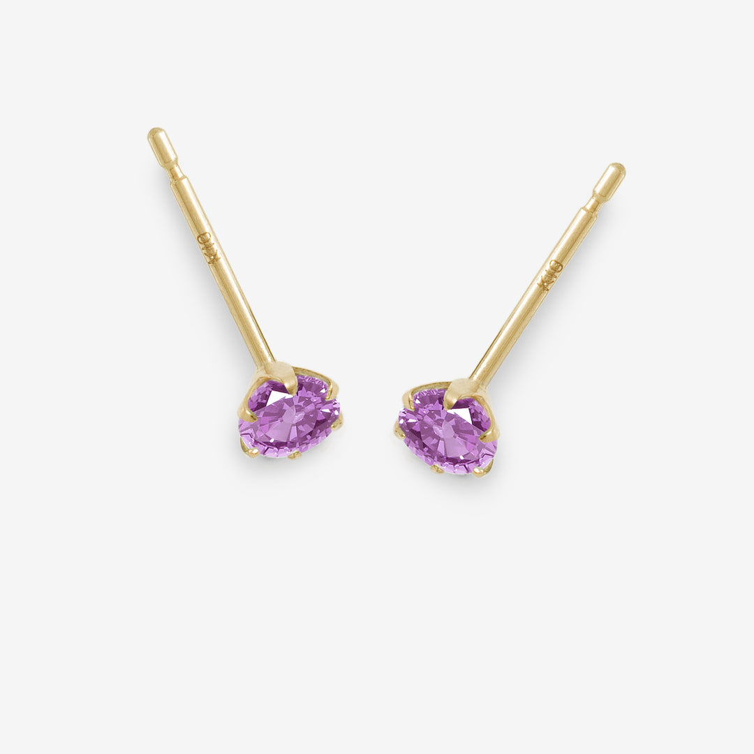 2月誕生石 K10 イエローゴールド アメジスト ピアス （7277483229341