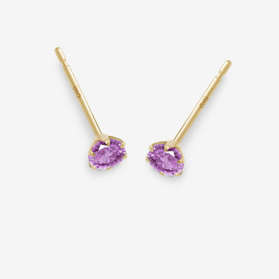 2月誕生石 K10 イエローゴールド アメジスト ピアス